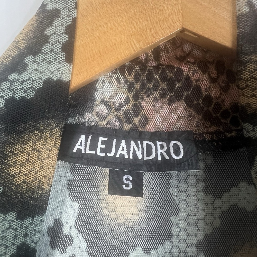 ALEJANDRO COLLECTION Snakeskin Mesh Bodycon Maxi Dress Sz Small Sleeveless *READ - Picture 7 of 9